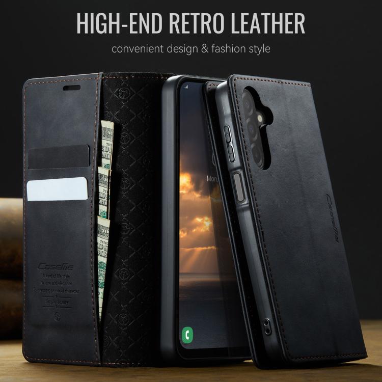 For Samsung Galaxy A26 CaseMe 033 Calf Leather Lining Microfibre RFID Blocking Phone Case