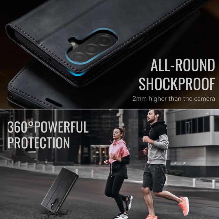 For Samsung Galaxy A26 CaseMe 033 Calf Leather Lining Microfibre RFID Blocking Phone Case