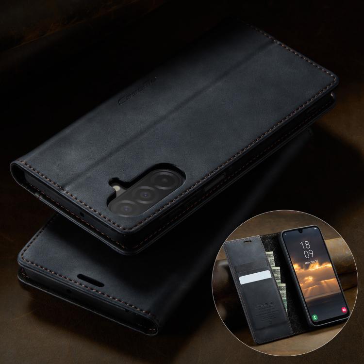For Samsung Galaxy A26 CaseMe 033 Calf Leather Lining Microfibre RFID Blocking Phone Case