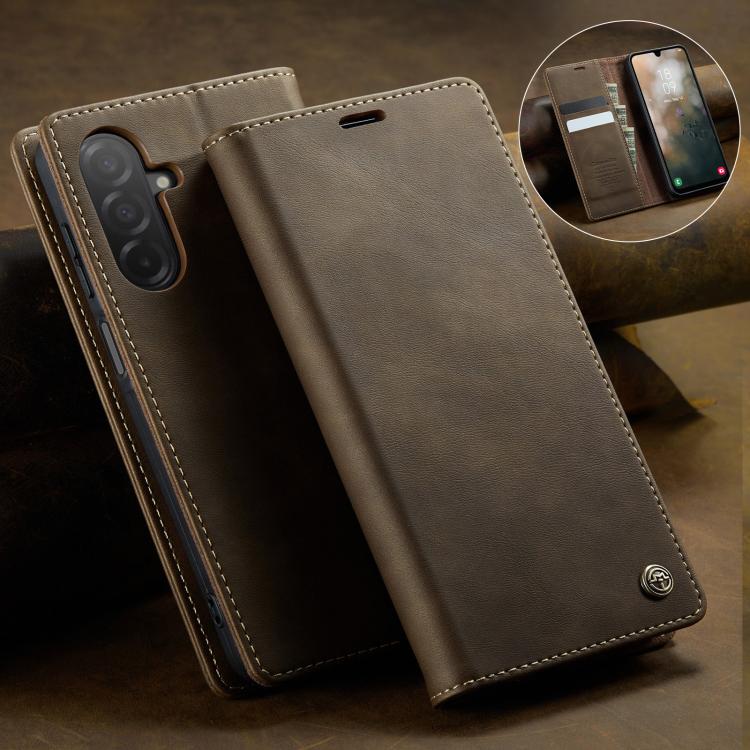 For Samsung Galaxy A26 CaseMe 033 Calf Leather Lining Microfibre RFID Blocking Phone Case