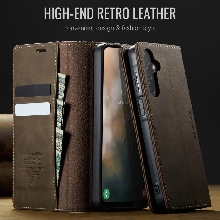 For Samsung Galaxy A26 CaseMe 033 Calf Leather Lining Microfibre RFID Blocking Phone Case