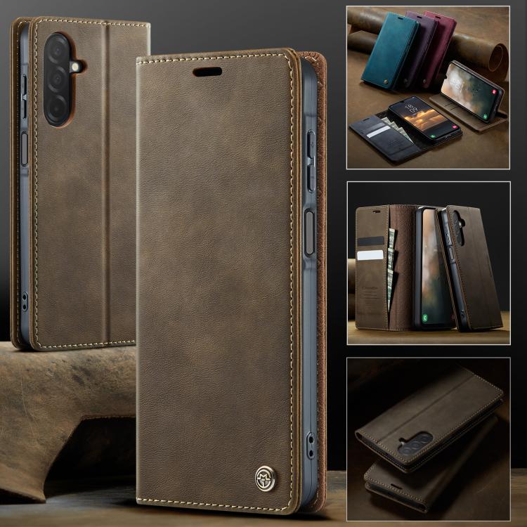 For Samsung Galaxy A26 CaseMe 033 Calf Leather Lining Microfibre RFID Blocking Phone Case