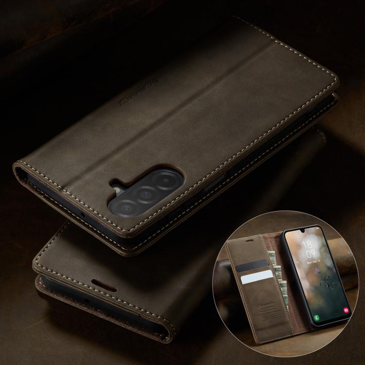 For Samsung Galaxy A26 CaseMe 033 Calf Leather Lining Microfibre RFID Blocking Phone Case