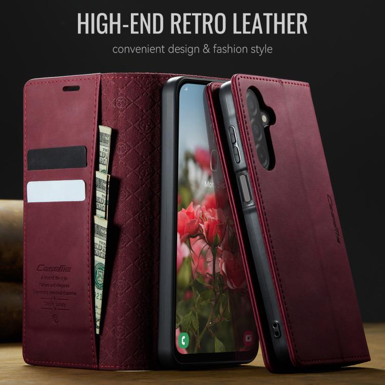 For Samsung Galaxy A26 CaseMe 033 Calf Leather Lining Microfibre RFID Blocking Phone Case