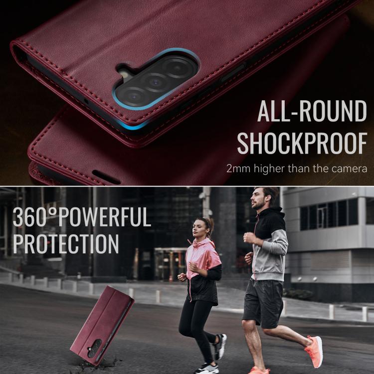 For Samsung Galaxy A26 CaseMe 033 Calf Leather Lining Microfibre RFID Blocking Phone Case