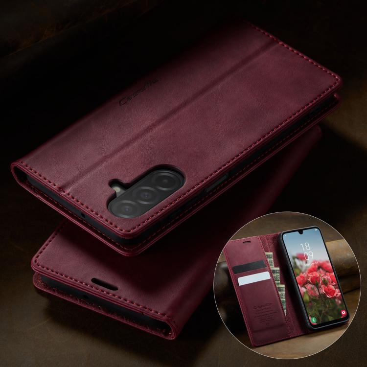 For Samsung Galaxy A26 CaseMe 033 Calf Leather Lining Microfibre RFID Blocking Phone Case