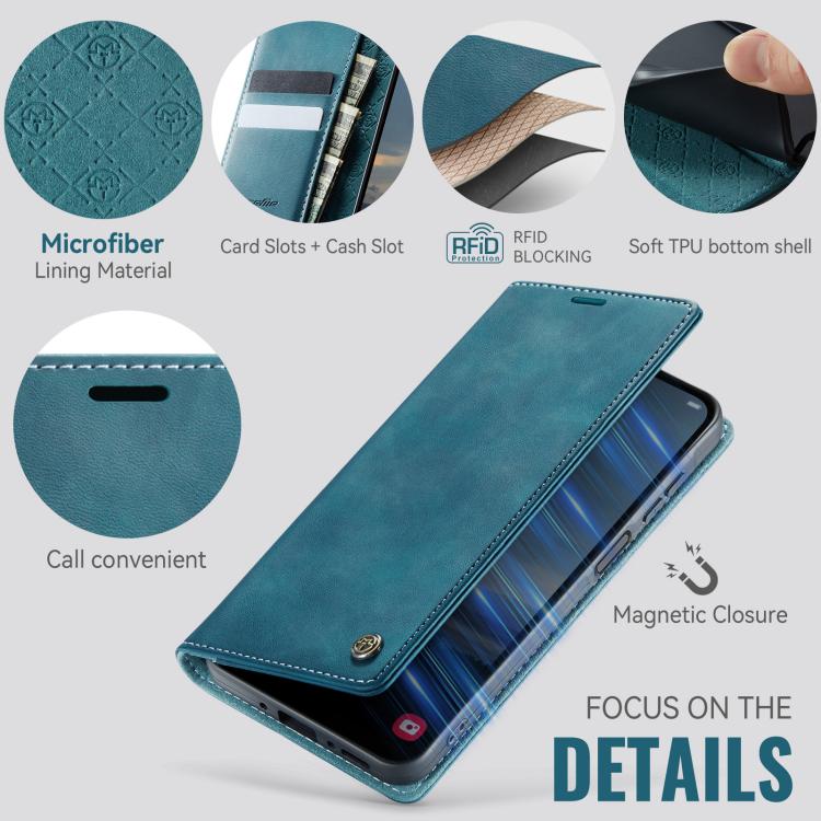 For Samsung Galaxy A26 CaseMe 033 Calf Leather Lining Microfibre RFID Blocking Phone Case