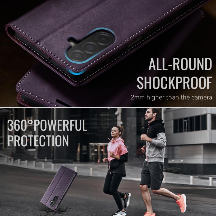 For Samsung Galaxy A26 CaseMe 033 Calf Leather Lining Microfibre RFID Blocking Phone Case