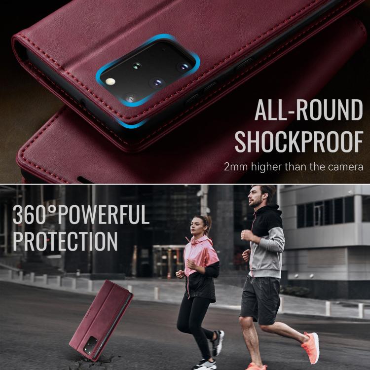 For Samsung Galaxy S20+ CaseMe 033 Calf Leather Lining Microfibre RFID Blocking Phone Case