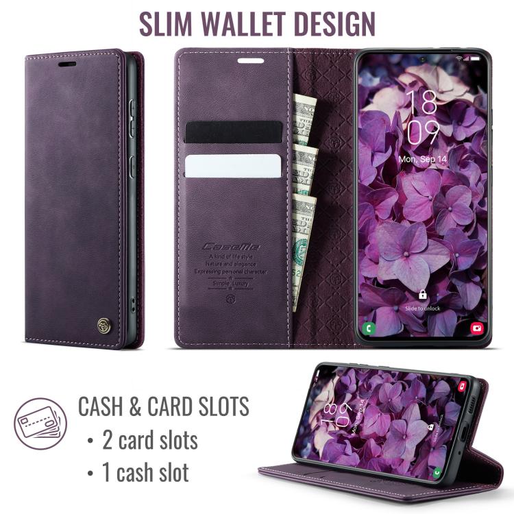 For Samsung Galaxy S20+ CaseMe 033 Calf Leather Lining Microfibre RFID Blocking Phone Case