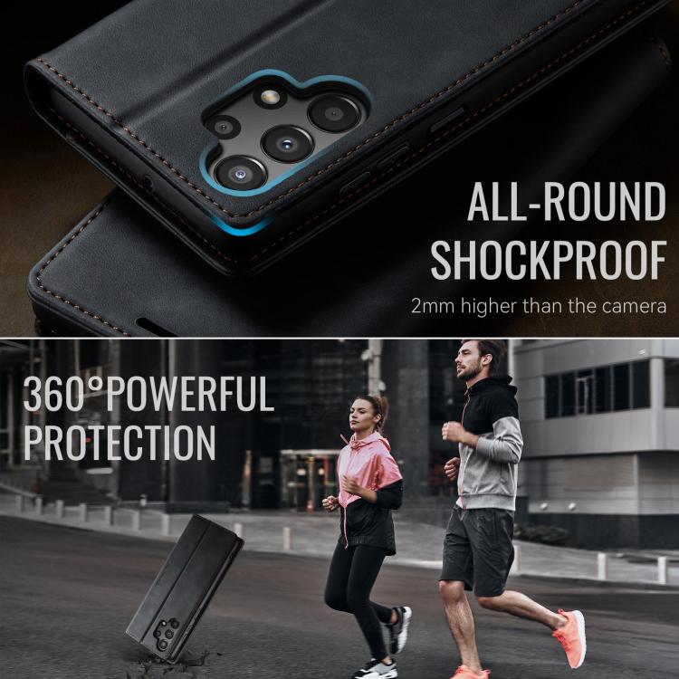 For Samsung Galaxy A13 / A04s CaseMe 033 Calf Leather Lining Microfibre RFID Blocking Phone Case
