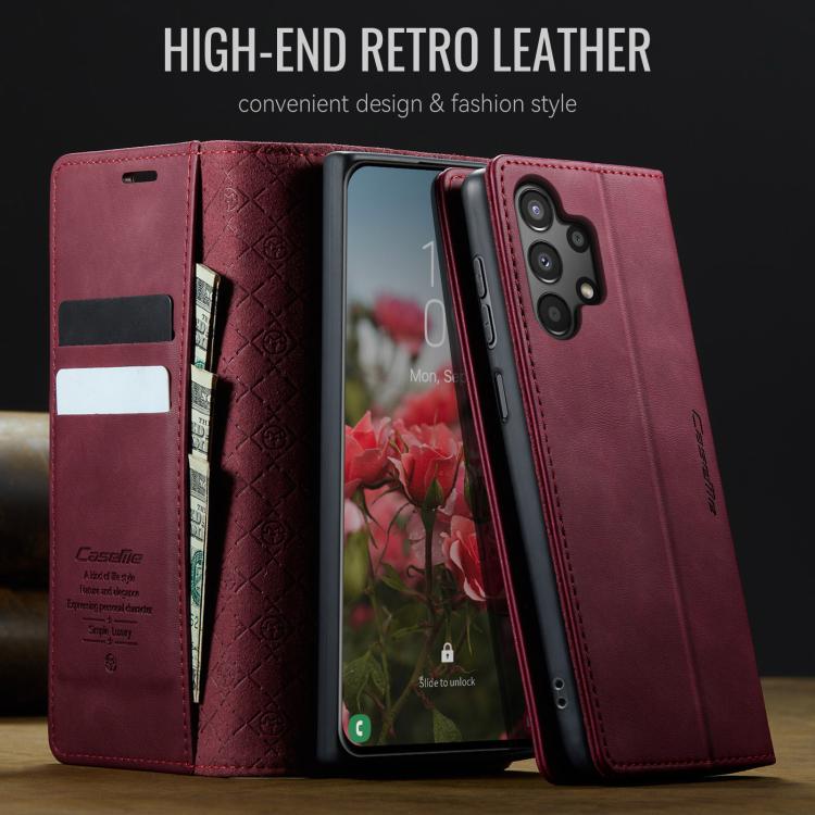 For Samsung Galaxy A13 / A04s CaseMe 033 Calf Leather Lining Microfibre RFID Blocking Phone Case