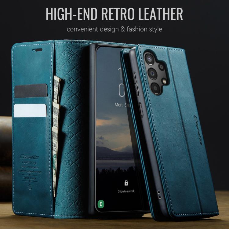 For Samsung Galaxy A13 / A04s CaseMe 033 Calf Leather Lining Microfibre RFID Blocking Phone Case
