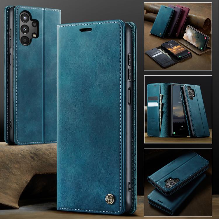 For Samsung Galaxy A13 / A04s CaseMe 033 Calf Leather Lining Microfibre RFID Blocking Phone Case
