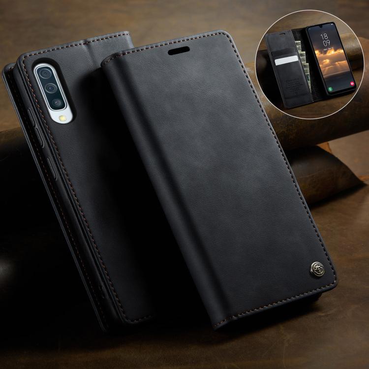 For Samsung Galaxy A50s / A30s CaseMe 033 Calf Leather Lining Microfibre RFID Blocking Phone Case