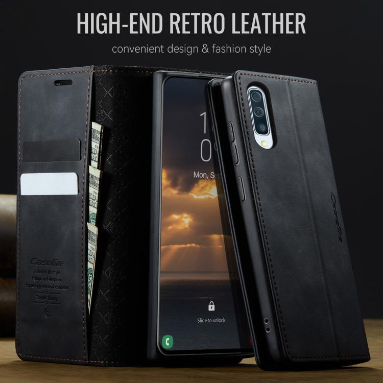 For Samsung Galaxy A50s / A30s CaseMe 033 Calf Leather Lining Microfibre RFID Blocking Phone Case