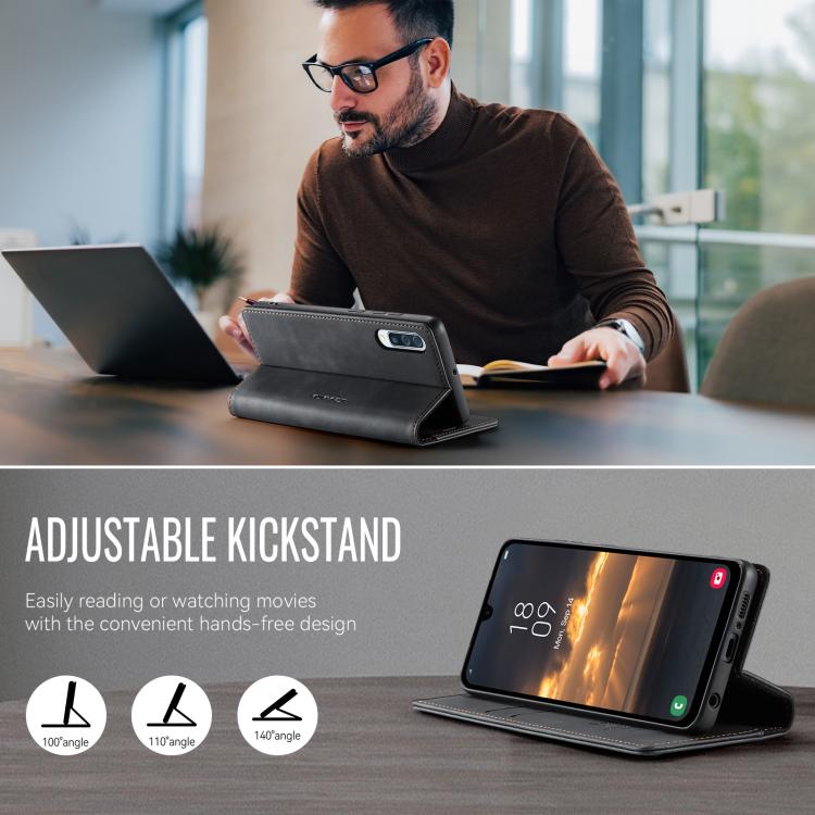 For Samsung Galaxy A50s / A30s CaseMe 033 Calf Leather Lining Microfibre RFID Blocking Phone Case
