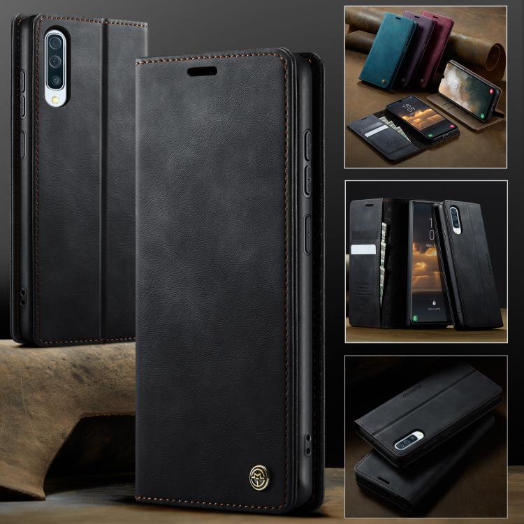 For Samsung Galaxy A50s / A30s CaseMe 033 Calf Leather Lining Microfibre RFID Blocking Phone Case