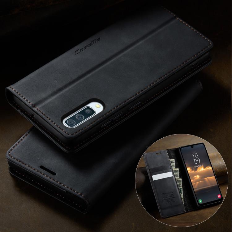 For Samsung Galaxy A50s / A30s CaseMe 033 Calf Leather Lining Microfibre RFID Blocking Phone Case