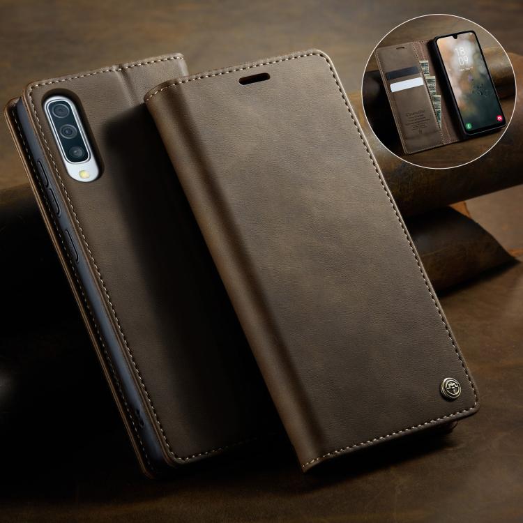 For Samsung Galaxy A50s / A30s CaseMe 033 Calf Leather Lining Microfibre RFID Blocking Phone Case
