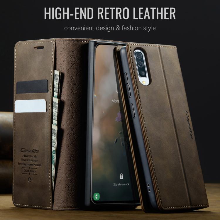 For Samsung Galaxy A50s / A30s CaseMe 033 Calf Leather Lining Microfibre RFID Blocking Phone Case