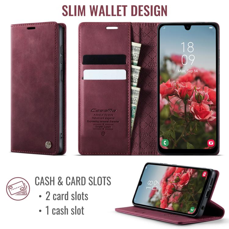 For Samsung Galaxy A50s / A30s CaseMe 033 Calf Leather Lining Microfibre RFID Blocking Phone Case