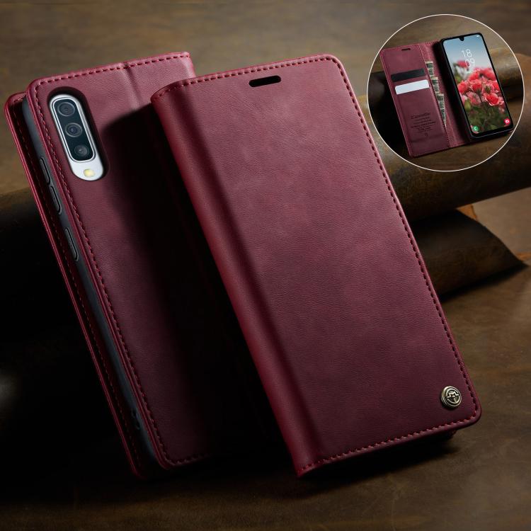 For Samsung Galaxy A50s / A30s CaseMe 033 Calf Leather Lining Microfibre RFID Blocking Phone Case