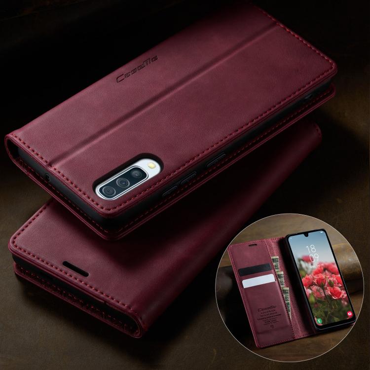 For Samsung Galaxy A50s / A30s CaseMe 033 Calf Leather Lining Microfibre RFID Blocking Phone Case