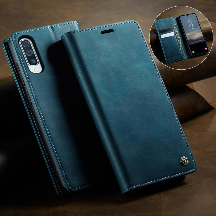 For Samsung Galaxy A50s / A30s CaseMe 033 Calf Leather Lining Microfibre RFID Blocking Phone Case