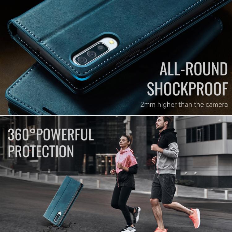 For Samsung Galaxy A50s / A30s CaseMe 033 Calf Leather Lining Microfibre RFID Blocking Phone Case