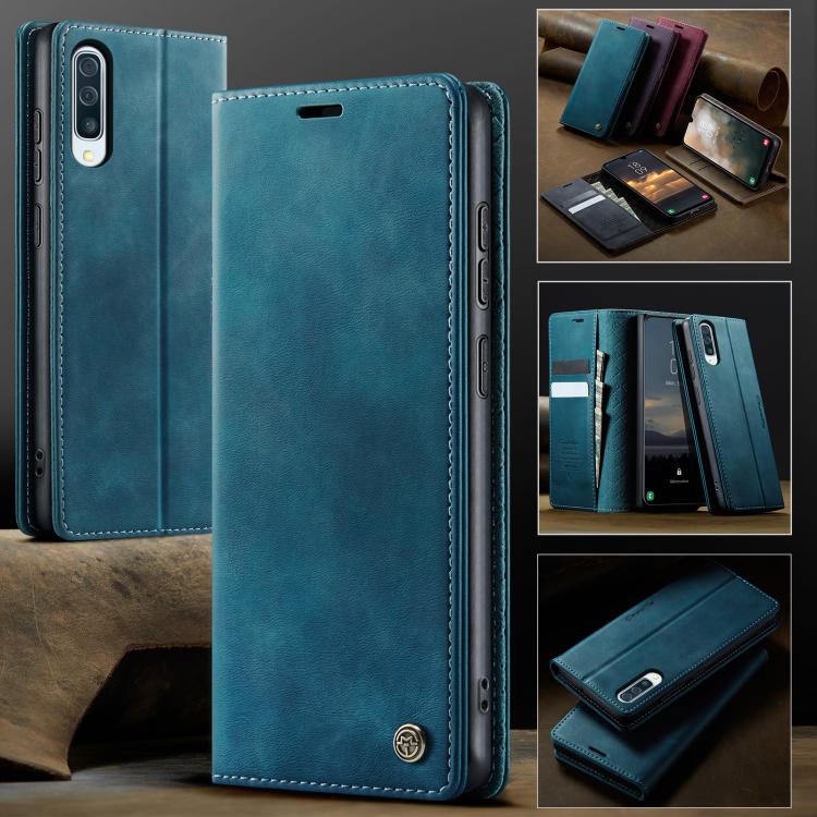 For Samsung Galaxy A50s / A30s CaseMe 033 Calf Leather Lining Microfibre RFID Blocking Phone Case