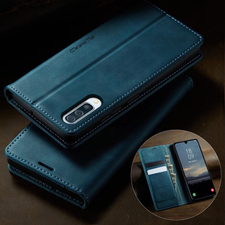 For Samsung Galaxy A50s / A30s CaseMe 033 Calf Leather Lining Microfibre RFID Blocking Phone Case