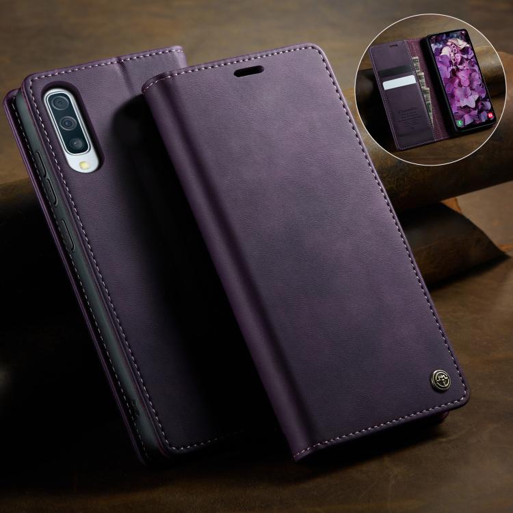 For Samsung Galaxy A50s / A30s CaseMe 033 Calf Leather Lining Microfibre RFID Blocking Phone Case