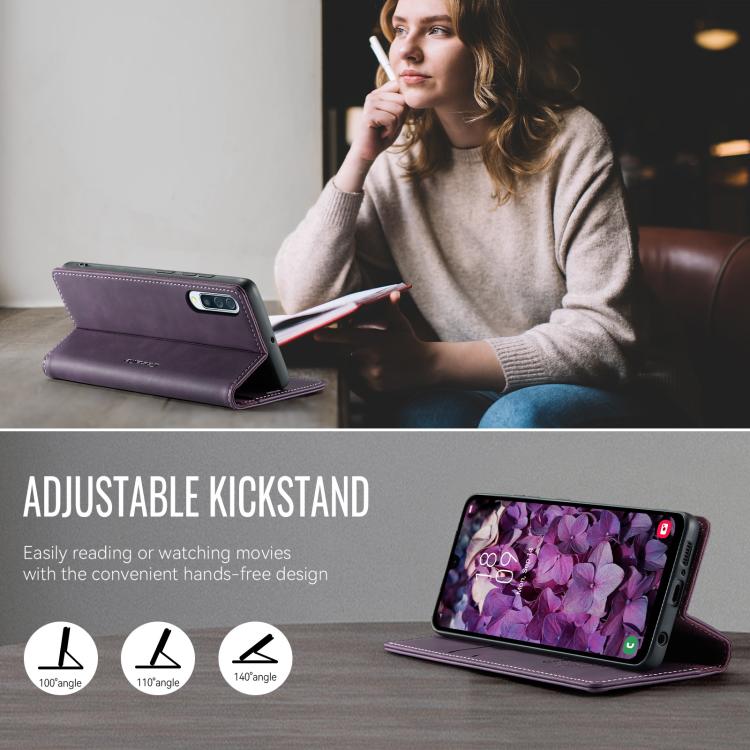 For Samsung Galaxy A50s / A30s CaseMe 033 Calf Leather Lining Microfibre RFID Blocking Phone Case