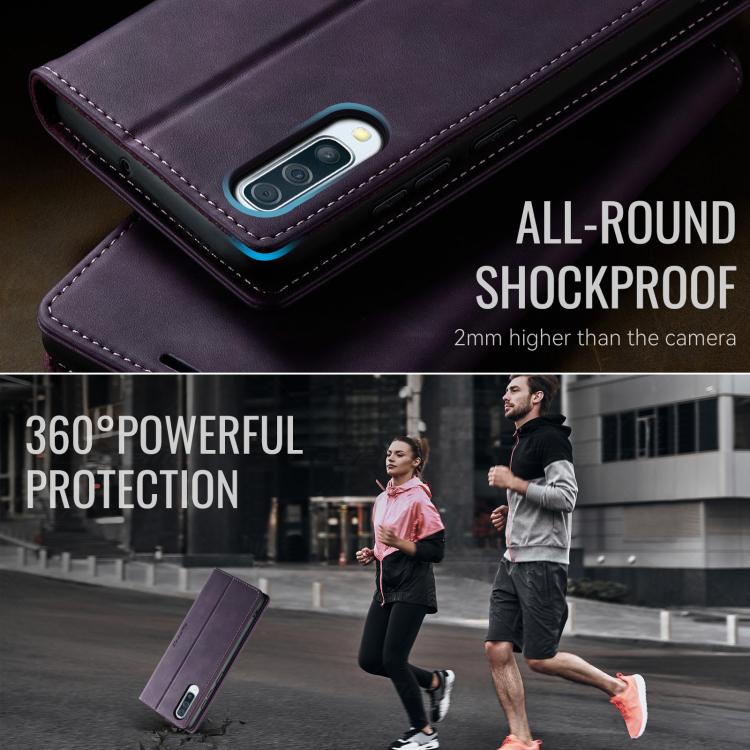 For Samsung Galaxy A50s / A30s CaseMe 033 Calf Leather Lining Microfibre RFID Blocking Phone Case