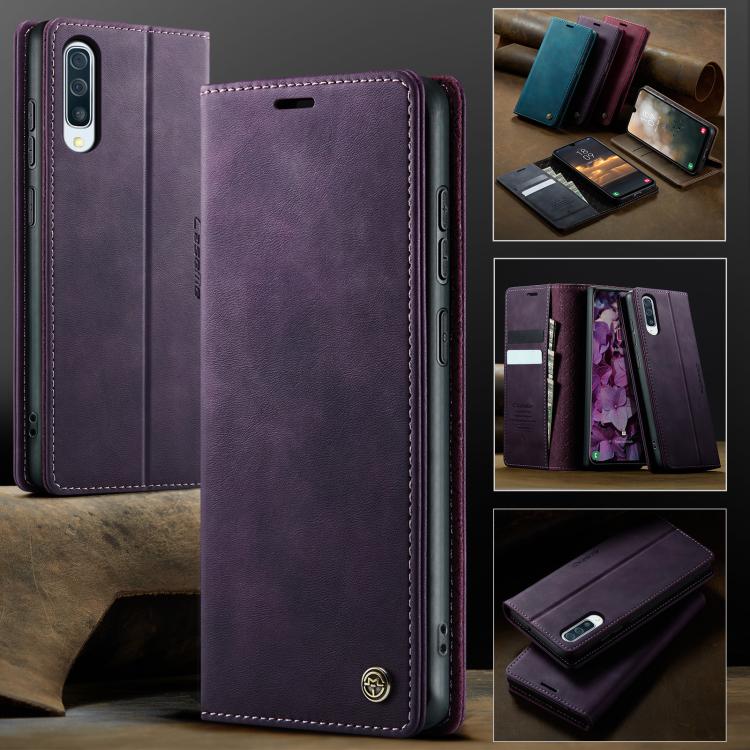 For Samsung Galaxy A50s / A30s CaseMe 033 Calf Leather Lining Microfibre RFID Blocking Phone Case