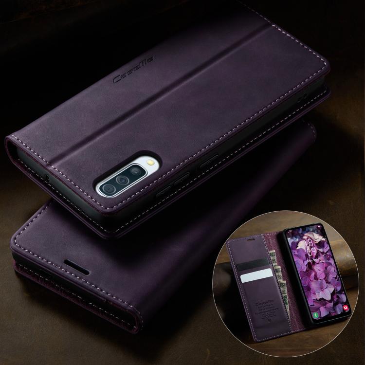 For Samsung Galaxy A50s / A30s CaseMe 033 Calf Leather Lining Microfibre RFID Blocking Phone Case