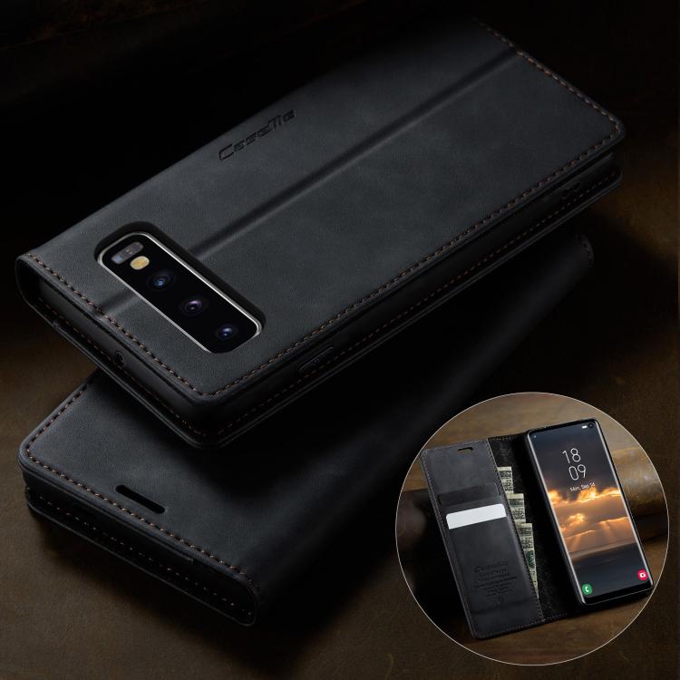 For Samsung Galaxy S10+ CaseMe 033 Calf Leather Lining Microfibre RFID Blocking Phone Case