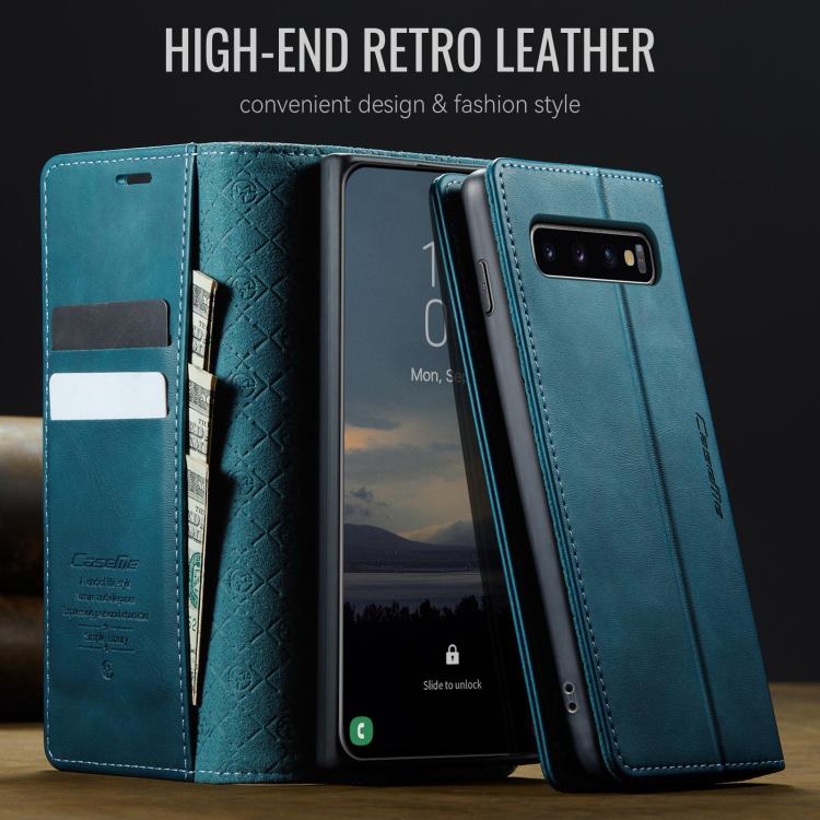 For Samsung Galaxy S10+ CaseMe 033 Calf Leather Lining Microfibre RFID Blocking Phone Case