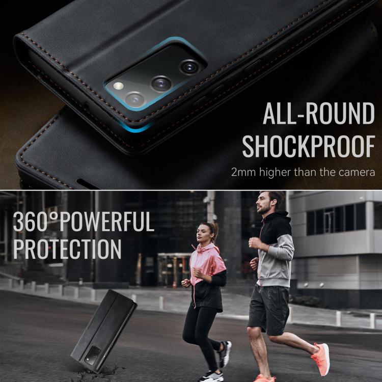 For Samsung Galaxy S20 FE CaseMe 033 Calf Leather Lining Microfibre RFID Blocking Phone Case