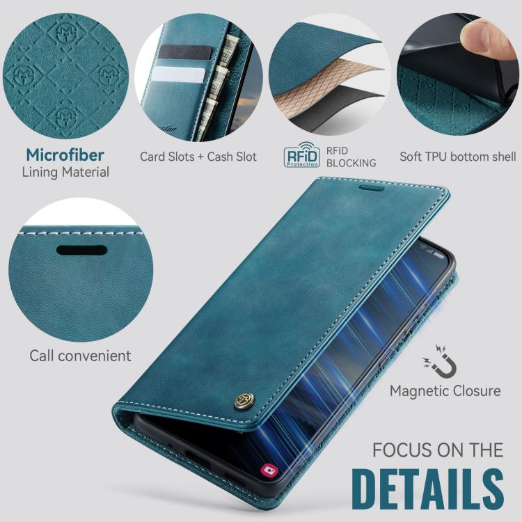 For Samsung Galaxy S20 Ultra CaseMe 033 Calf Leather Lining Microfibre RFID Blocking Phone Case