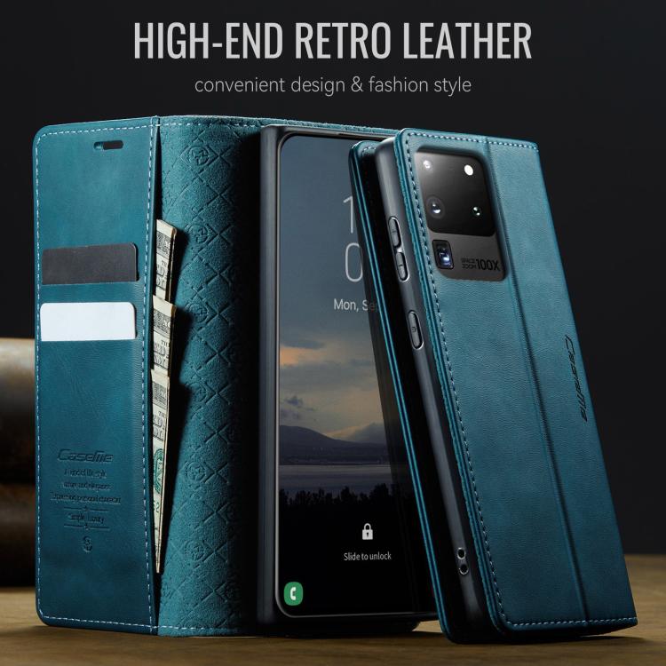 For Samsung Galaxy S20 Ultra CaseMe 033 Calf Leather Lining Microfibre RFID Blocking Phone Case