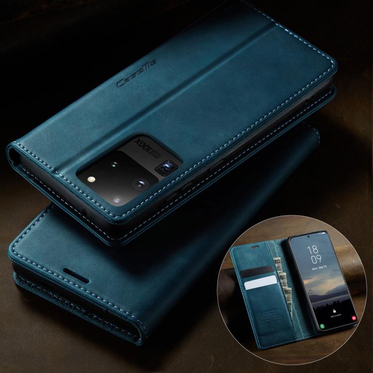 For Samsung Galaxy S20 Ultra CaseMe 033 Calf Leather Lining Microfibre RFID Blocking Phone Case