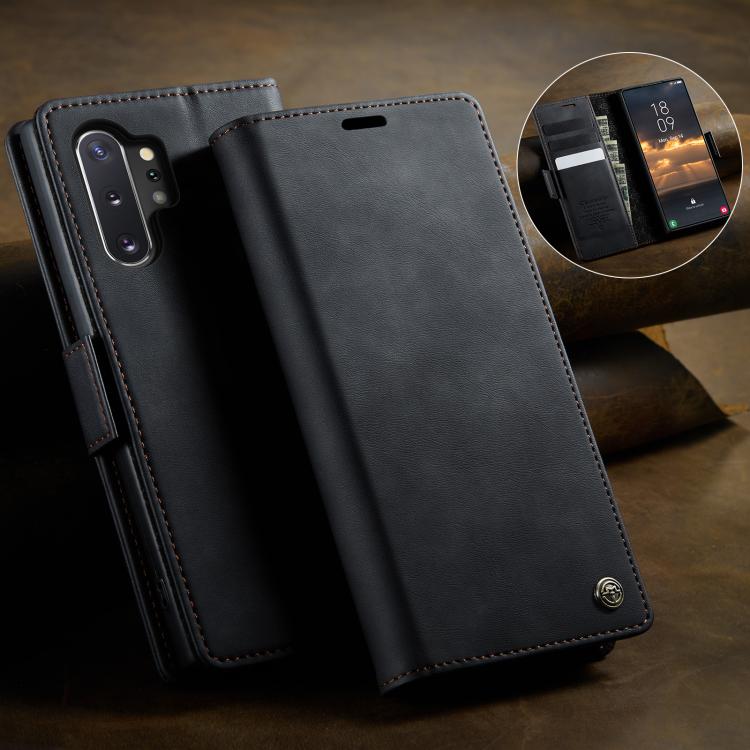 For Samsung Galaxy Note10+ CaseMe 033 Calf Leather Lining Microfibre RFID Blocking Phone Case