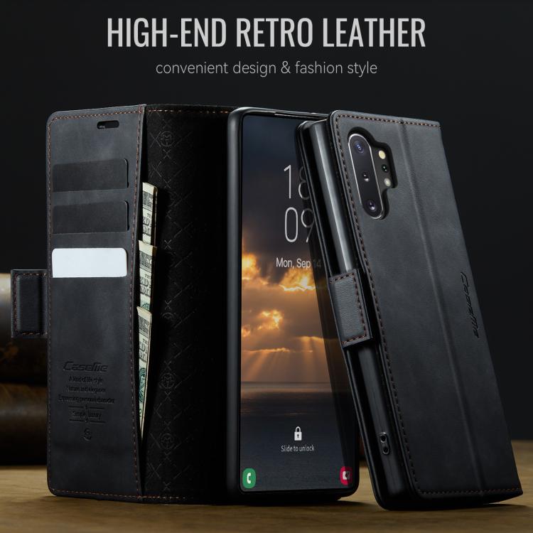 For Samsung Galaxy Note10+ CaseMe 033 Calf Leather Lining Microfibre RFID Blocking Phone Case