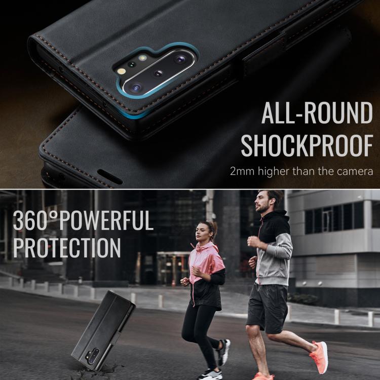 For Samsung Galaxy Note10+ CaseMe 033 Calf Leather Lining Microfibre RFID Blocking Phone Case