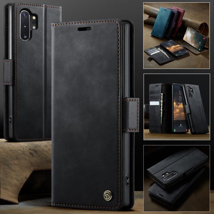 For Samsung Galaxy Note10+ CaseMe 033 Calf Leather Lining Microfibre RFID Blocking Phone Case