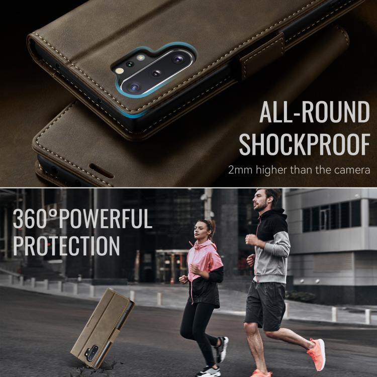 For Samsung Galaxy Note10+ CaseMe 033 Calf Leather Lining Microfibre RFID Blocking Phone Case