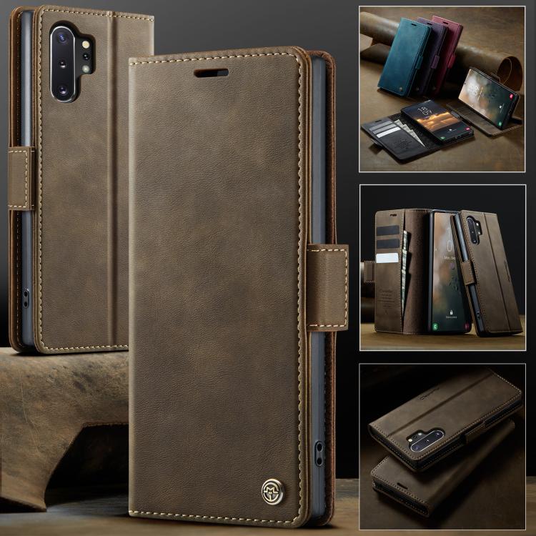 For Samsung Galaxy Note10+ CaseMe 033 Calf Leather Lining Microfibre RFID Blocking Phone Case