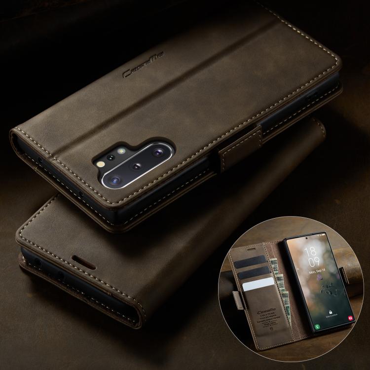 For Samsung Galaxy Note10+ CaseMe 033 Calf Leather Lining Microfibre RFID Blocking Phone Case